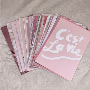set of 100 pink & white aesthetic dorm photos